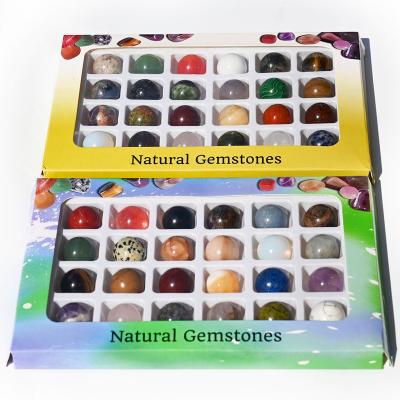 China China Quartz Agate Semi Precious Stone 20mm Natural Crystal Ball 24 Piece One Set Of Natural Mixed Crystal Ball For Child Science Gifts for sale