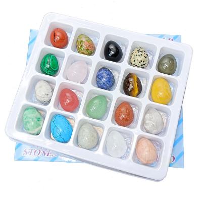 China Natural Rolling Stone 22mm Set Crystal Egg Stone Egg Stone Teaching Specimen Semiprecious Stone Gift for sale