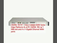 C8200L-1N-4T - Cisco Catalyst 8200 Series Edge Platforms & uCPE C8200L 1RU w/ 1 NIM slot and 4 x 1-Gigabit Ethernet WAN ports