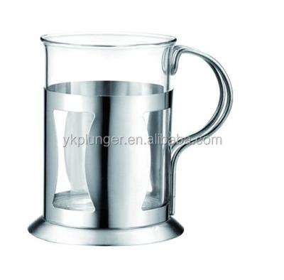 China Eco - Friendly Irish Glass Coffee Mug Sustainable With Metal Stand for sale