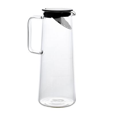 China Viable Glass Water Jug with Modern Cork Lid Jug Jug 44oz/1300ml with 4 Cups Fridge Jug for Milk Iced Juice for sale