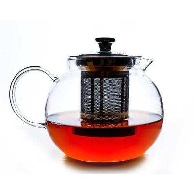 China Cold Sustainable Hot Sales / Heat Resistant Borosilicate Glass Teapot With SS304 Strainer for sale