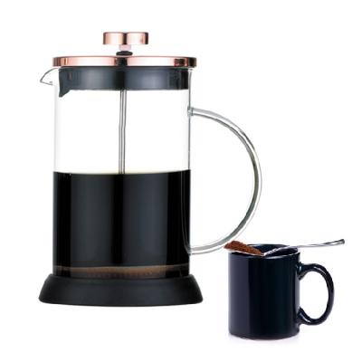 China Borosilicate French Press Coffee Maker Viable Glass French Pot with Plunger Kitchen Coffee French Press for sale