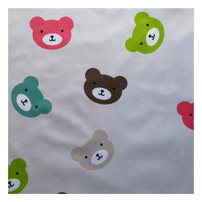 China Waterproof New Bear Print Knit Printed Polyester Fabric For Fall Apparel for sale