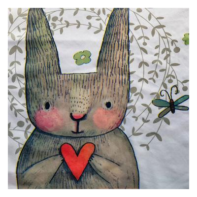 China Tear-Resistant The Latest Design Of Rabbit Printed Wear Resistant Knitted Custom Fabric Clothing Fabric for sale