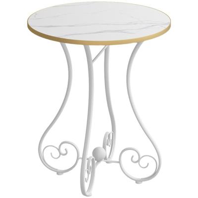 China Small round table (the other) modern rock mini coffee table balcony panel decor simple luxury adjustable metal frame living room furniture for sale