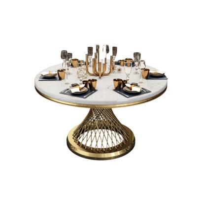 China (Other) modern hotel adjustable hot sale restaurant round marble dining table with turntable for sale