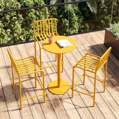 China Wholesale Customized Modern Stackable Modern Outdoor Furniture Barstool Restaurant Bar Chair and Table Set for sale