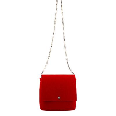 China High Quality Trending Red Women Bag Felt Tote Shoulder Handbag Custom Color Logo Felt Shopping Fashion Bag for sale