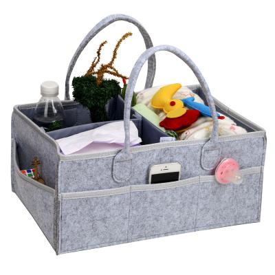 China Hot Foldable Felt Cart Children Toys Tote Organizer Mummy Bag Water Resistant Storage Bag Baby Diaper Diaper Bag for sale