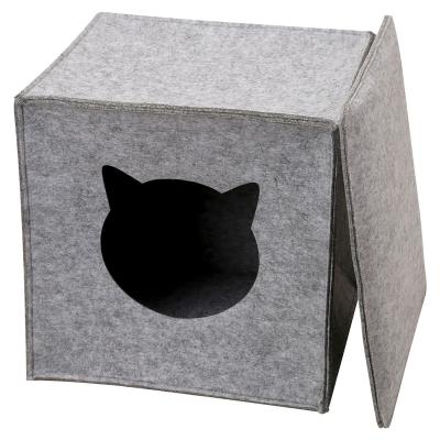 China Hot Sale Items Breathable Felt Cat Bed Cave Nepal Dog Room Cat Bed With Cushion Mat Customized Logo Eco Friendly DIY for sale