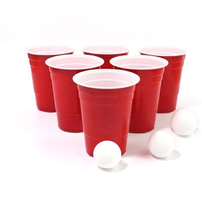 China Interesting Stocked Mesa Beer Pong Game Beer Pong Cups 16oz 18oz Set Logo Print Beerpong Balls Custom Made for sale