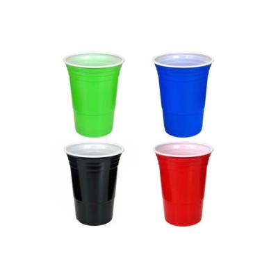 China 16oz Disposable Beer Mug Red Beer Pong Set Disposable Party Cup for sale