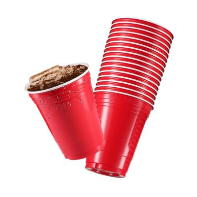 China Disposable Cup/Party American Red Plastic Cup /16oz Red Cup With White Interior for sale