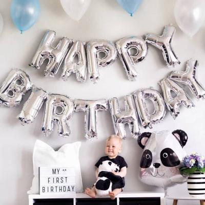 China Party Decoration 13Pcs Happy Birthday Foil Letter Balloon Birthday Party Decorations Kids Adult Birthday Balloons Alphabet Balloons Set for sale