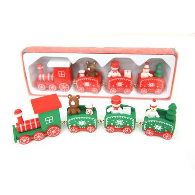 China Christmas Indoor Decoration New Arrive Christmas Decorations Christmas Wooden Train For Christmas Gift for sale