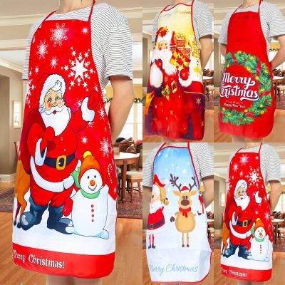 China Wholesale Bulk Cheap Polyester Apron Cleaning Apron Cute Polyester Funny Christmas Kitchen Cooking Apron Custom Printed For Women Men for sale