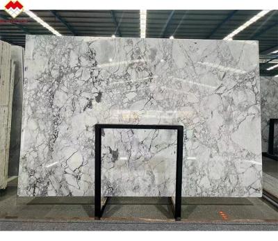 China Hermanos piedra moderna Calacatta Borghini mármol blanco cuarcita losa para el piso de la villa en venta