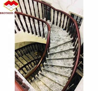 China Natural Stone Big Slab Cut-to-Size Honed Stone Slab Modern Marble Stairs for Indoor Villa for sale