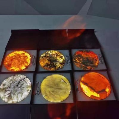 China Modern Design Photoelectricity Transparent Quartz Stone Coasters for Tea Cups for sale