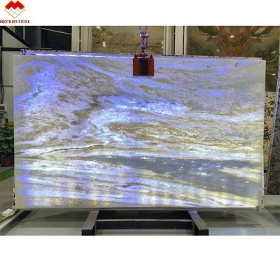 Cina Fantasy Blue Marble Vanity Top Countertop Table OEM Custom Blu Cristallo Quartz Pietra in vendita