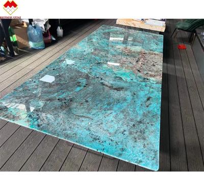 China Big Slab Multicolor verde guatemala Green Marble Dinner Table Coffee Table For Villa for sale