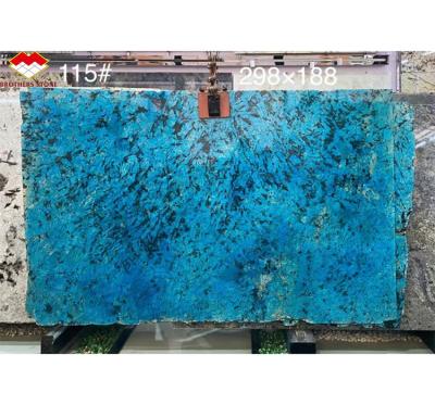 Cina Modern Luxury Fantasy Brazil Labradorite Blu Granito Tavolo da pranzo Top Polished Blue Marble Wall Panels for Hotel Graphic Design in vendita