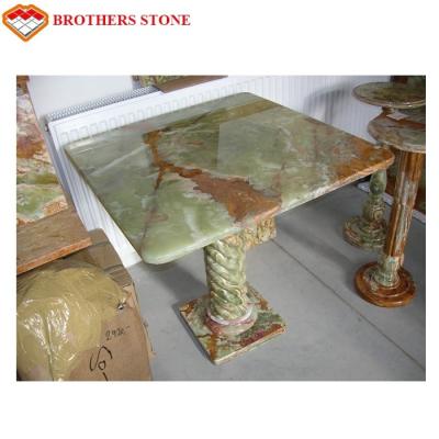 China Natural Stone Marble Polished green Onyx Marble Table for sale