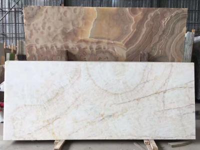 China Adert weißer Onyx-Marmor Soems mit kakifarbigem Brown Fliesen-Platte/Countertop-Marmorplatte zu verkaufen