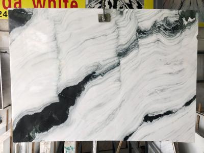 China China Panda White Flooring Counter Kitchen Marble Stone Slab Black Wave Natural Stone for sale