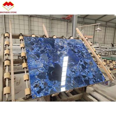 China Natural Blue Terrazzo Ocean Marble Stone Slab Custom Terrazzo Countertops for sale