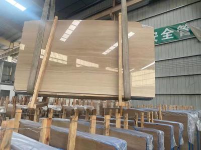 China Bookmatch gelber Marmor Mulge Earl Royal Wood Grain für Treppen-Fliesen zu verkaufen