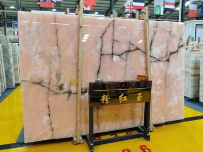 China Transparentes afghanisches Rosa Jade Onyx Slab With Brown adert zu verkaufen