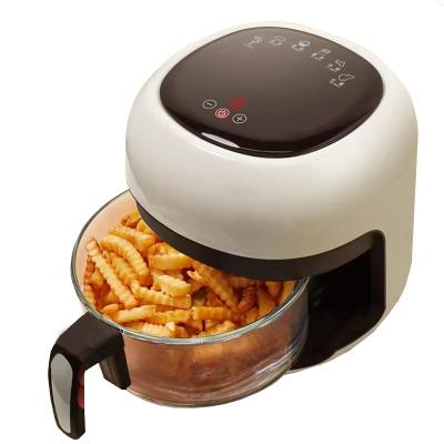 China Window Visible New Arrivals 1200W 4L Smart Glass Frying Basket Air Fryer With Over Heat Protection Function for sale