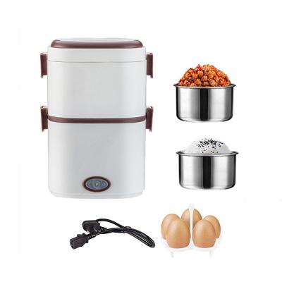 China Household 1.2 L 200W Heat Lunch Bento Stainless Steel Electric Food Steamer Lunch Box For Adult for sale