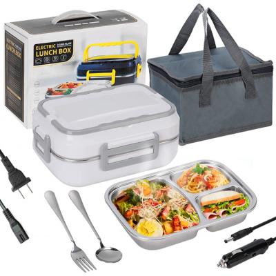 China Hot Electric Electric Lunch Box Bento Lunch Box With Bag Low Power Consumption Key Button Stainless Steel Car Stainless Steel One for sale