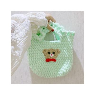 China Fashion Handmade Wholesale High Quality Chenille Knit Handbags Lady Crochet Handbag for sale