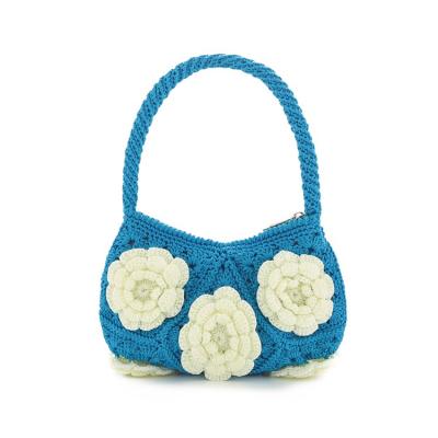 China Fashion Support Customization Multicolor Knitting Crochet Bags Handmade Handbag Women for sale