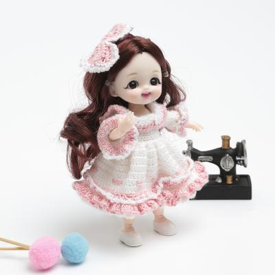 China Lace Yarn / Cotton Yarn Customized Pink Lace Cotton Yarn Baby Knitted Doll Clothes for sale