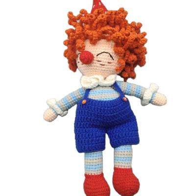 China New 100% Milk Cotton Crochet Baby Creative Handmade Circus Clowns Toy Amigurumi Knitting Weaving Doll for sale