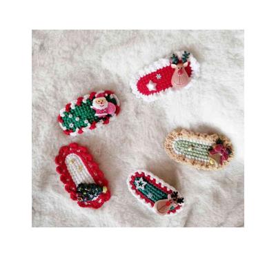 China Fashion Design Knitting Water Drop Clip Accessories Special Christmas Children's Hairpins for sale