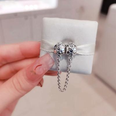 China New 925 Sterling Silver Heart Ball Retainable Chain 2023 Fashion Woman Findings Jewelry Safety Trendy DIY Jewelry Suitable For Bracelet Making for sale