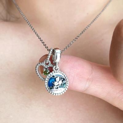 China Luxury Heart Inspired 925 Sterling Silver Green Diamond Zircon Designer Brand Jewelry Pendant Necklaces and Round Pendant Necklaces for sale