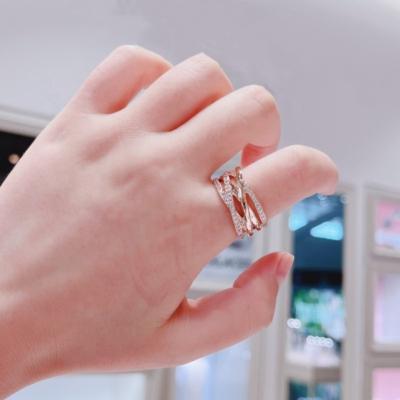 China Good Quality Cross Crystal Rings For Women Sterling Silver Luxury Rings Rose Gold 925 Brand Jewelry High Quality Wholesale for sale