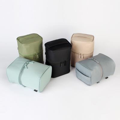 China Various Logo Makeup Travel Bucket Canvas Waterproof High Quality High Quality Cosmetic Bag Large Capacity for sale