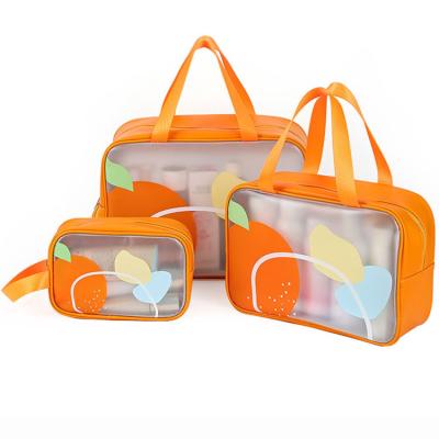 China New tik cosmetic orange cosmetic tok cosmetic bag small pvc handle bag fashion cardboard cosmetic bag for sale