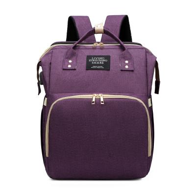 China With High Quality USB Mummy Diaper Bag With Bed Baby Bag With Large Capacity Changing Left Backpack for sale