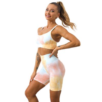 China Bahoto Link Dye Logo Fashion Yoga Wear Wholesale Breathable Women Fitness Clothing Sports Yoga Suit Custom Set for sale