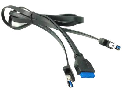 China COMPUTER IDC 20 Pin to 2 Seperate Female USB 3.0  Extension data Cable for sale