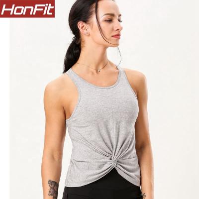 China Honfit Antibacterial Fitness Clothing Women Train Gym Tank Top Girls Workout Sleeveless Tank Top For Woman for sale